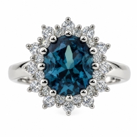 Anillo de Alejandrita Azul a Verde en Plata .925