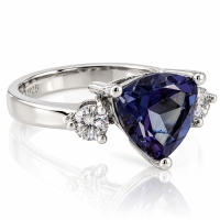Anillo de Alejandrita Bicolor en Plata 925 ( Azul/Morado )