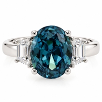 Anillo de Alejandrita ( Azul/Verde) en Plata .925