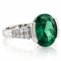 Anillo de Alejandrita ( Verde/Azul ) en Plata de Ley