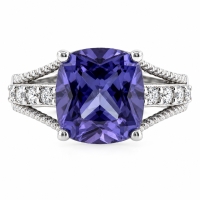 Anillo de Alejandrita en Plata de Ley .925 ( Morado/Rosa )