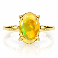 Anillo de Opalo Mexicano 14K Oro Amarillo