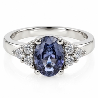 Anillo de Plata con Alejandrita Bicolor ( Morado/Rosa )
