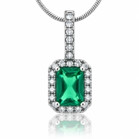 Dije con Esmeralda en Plata de Ley .925