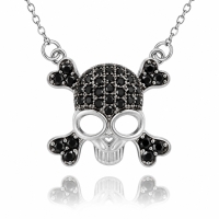 Dije de Calavera en Plata .925 con Incrustaciones