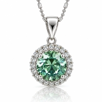 Dije de Plata Con Alejandrita Cambio de Color Azul a Verde