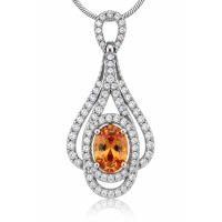 Dije de Zafiro Naranja en Plata de Ley .925