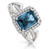 Anillo de Alejandrita corte Esmeralda en Plata .925