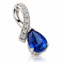 Precioso Dije de Tanzanita en Plata de Ley .925