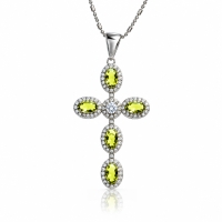 Cruz de Plata Con Alejandrita