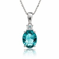 Dije de Plata de Ley con Alejandrita ( Verde/Azul )