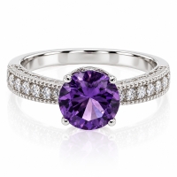 Anillo de Alejandrita ( Morado/Rosa ) en Plata de Ley