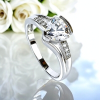 Anillo de Plata .925 Compromiso 8 mm x 7 mm Piedra