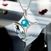 Cruz de Plata Con Aguamarina