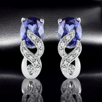Aretes de Tanzanita Con Plata 925
