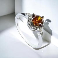 Anillo de Diamante Chocolate Corte Brillante