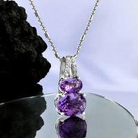 Dije de Plata con 2 Piedras de Amatista