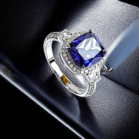 Anillo de Plata Sterlina Con Tanzanita