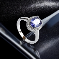 Anillo de Tanzanita Con Plata de Ley 925