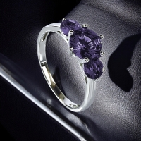 Anillo de Tanzanita de 3 Piedras