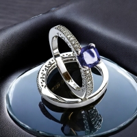Doble Anillo de Plata Tanzanita