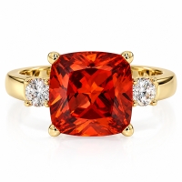Anillo de Opalo Cereza Mexicano en Plata con Baño de Oro 14K