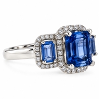 Anillo de Plata .925 con 3 Gemas de Alejandrita