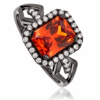 Anillo de Plata Negra con Ópalo de Fuego