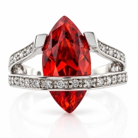 Anillo de Opalo Cereza en Plata de Ley
