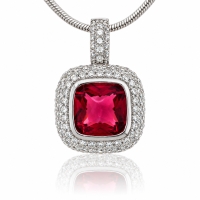 Dije con Turmalina Rosa en Plata Fina .925
