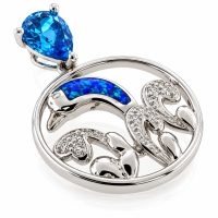 Opalo Australiano con Topacio Azul Forma de Delfin