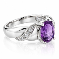 Elegante Anillo de Plata con Amatista Auténtica