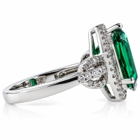 Enorme Anillo de Esmeralda en Plata de Ley .925