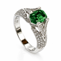 Anillo de Esmeralda Con Plata de Ley 925