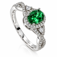 Anillo de Esmeralda en Plata .925 7 mm x 5 mm