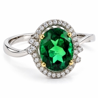 Anillo de Esmeralda en Plata Fina .925
