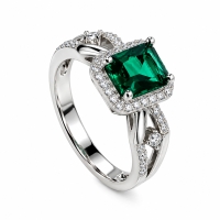 Anillo de Esmeralda con Plata 925