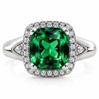 Lujoso Anillo de Esmeralda en Plata de Ley .925