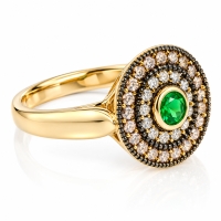 Anillo de Esmeralda Creada Con Baño de Oro