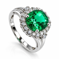 Anillo de Plata Con Esmeralda
