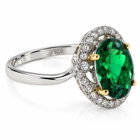 Anillo de Esmeralda en Plata Fina .925