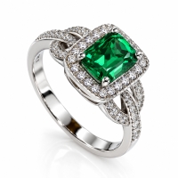 Anillo de Esmeralda Con Plata