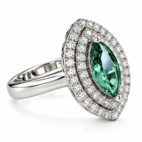 Anillo de Esmeralda en Corte Marquise