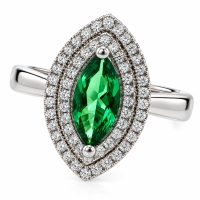 Anillo de Esmeralda en Corte Marquise