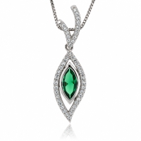Precioso Dije de Plata de Ley con Esmeralda