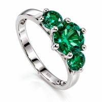 Anillo de Esmeralda de 3 Diedras
