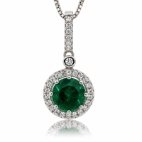 Encantador Dije de Plata de Ley .925 con Esmeralda
