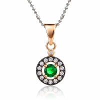 Dije de Plata Fina Con Esmeralda