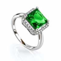 Anillo de Esmeralda con Plata