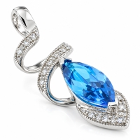 Dije de Plata de Ley con Topacio Azul